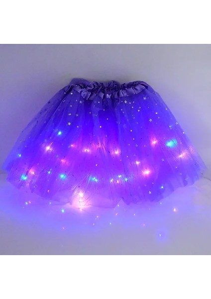 B03 LED Parlayan Işık Çocuk Kız Prenses Tutu Etekler Çocuk Bez Düğün Parti Dans Mini Etek Kostüm Cosplay LED Giyim (Yurt Dışından)