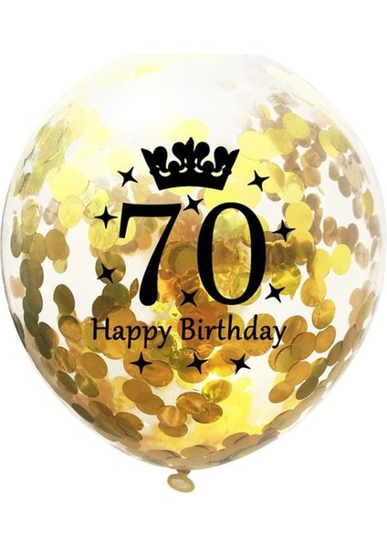Altın 70 5 Adet 12 Inç Konfeti Balonları Lateks Doğum Günü Balonu 16 18 21 30 40 50 60 70 Yaşında Doğum Günü Partisi Yıldönümü Süslemeleri (Yurt Dışından)