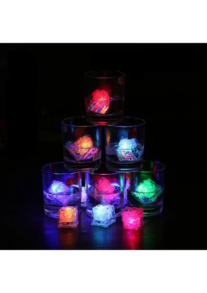 6 Adet Sarı 6 Adet Ev Dekor Aydınlık LED Buz Küpleri Parlayan Parti Flaş Neon Cadılar Bayramı Festivali Aksesuarları Yılbaşı Dekoru Parti Malzemeleri (Yurt Dışından)
