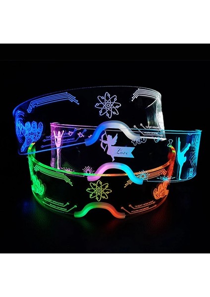 LED Fan B2 Renkli Işıklı Gözlük LED Gözlük Müzik Ktv Bar Glow Parti Malzemeleri Düğün Parti Kostüm Dekorasyon Light Up Gözlük (Yurt Dışından) modelleri