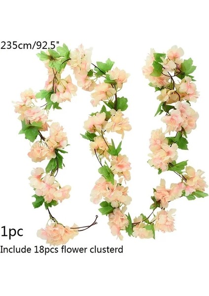 1PC-CHERRY-B02 Wisteria Yapay Çiçek Asma Sarmaşık Yaprağı Çelenk Ipek Gül Çiçek Rattan Dize Asma Düğün Kemer Çiçek Ev Bahçe Dekorasyon (Yurt Dışından)