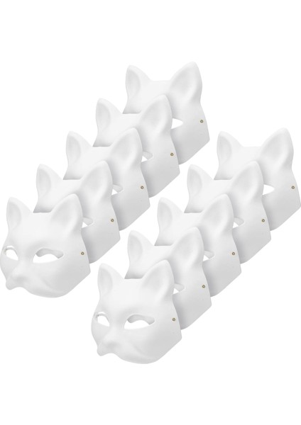 Beyaz Maskeler Kedi Masquerade Kendin Yap Maske Beyaz Boş Cosplay Yüz Cadılar Bayramı Partisi Boyasız Kağıt Hayvan Boyanabilir Süslemeleri Kostüm Yetişkinler (Yurt Dışından) modelleri