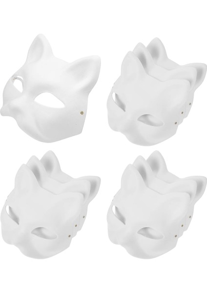 Beyaz Maskeler Kedi Masquerade Kendin Yap Maske Beyaz Boş Cosplay Yüz Cadılar Bayramı Partisi Boyasız Kağıt Hayvan Boyanabilir Süslemeleri Kostüm Yetişkinler (Yurt Dışından) fırsatları