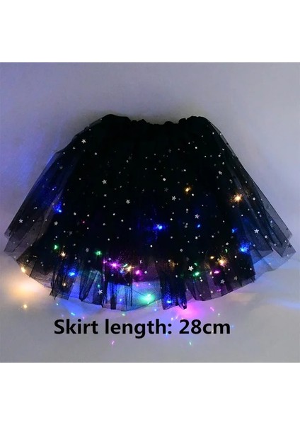 B04-28CM-KIDS 28/40CM LED Parlayan Işık Up Kızlar Tül Etek Yaz Neon LED Kısa Tutu Dans Bale Giyim Yetişkin Çocuklar Için Doğum Günü Hediyeleri (Yurt Dışından)