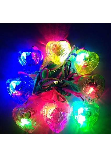 Kalp Kolye 20 Adet 20/30 Adet Yıldız Kalp LED Işık Kolye Kolye Çocuklar Yanıp Sönen Glow Hediye Yanıp Sönen Oyuncak Parti Noel Düğün Parti Decora (Yurt Dışından)