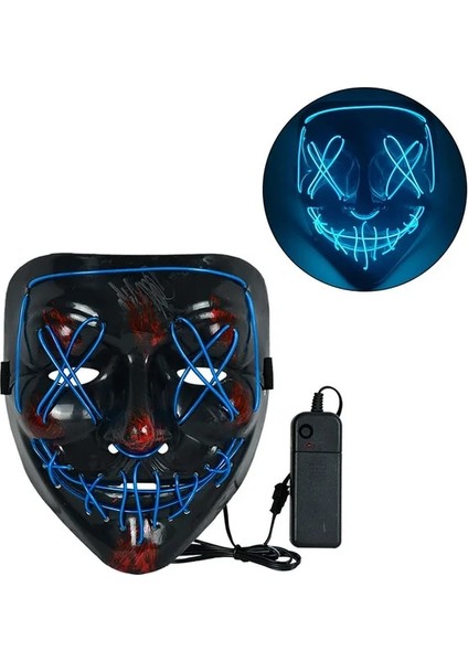 K01 1p Korkunç Cadılar Bayramı Colplay Light Up Tasfiye Maskesi Cadılar Bayramı Masquerade Partisi Çocuklar Erkekler Kadınlar Için LED Yüz Maskeleri Karanlıkta Parlayan Maske (Yurt Dışından)