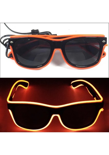 Orange 2 1pc Light Up LED Gözlük Glow Güneş Gözlüğü El Tel Neon Gözlük Karanlıkta Glow Parti Malzemeleri Neon Parti Çocuk Yetişkinler Için Hediyeler (Yurt Dışından)