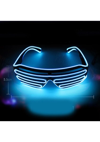 Mavi 10 Renk Yanıp Sönen Gözlük El Tel Neon LED Güneş Gözlüğü Bar Parti Dans Dj Parlak Yanıp Sönen Güneş Gözlüğü Erkekler Light Up Gözlük (Yurt Dışından)