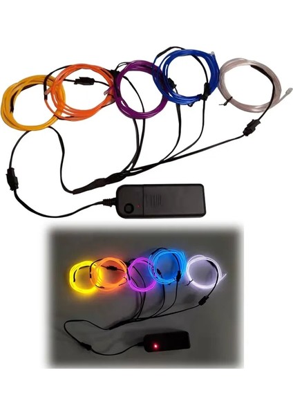Mavi 5 In 1 Glow Tel Kablo LED Neon Noel Dans Partisi Dıy Kostümleri Aydınlık Giysiler Işık Dekorasyon Çocuklar Şaka Oyuncaklar 1 M Her Kablo (Yurt Dışından) fiyatları