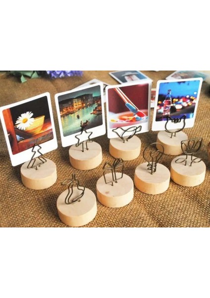 HOUSE-10PCS 10 Adet/paket Yaratıcı El Sanatları Ahşap Koltuk Kart Tutucu Demir Sanat Not Tutucu Karikatür Kartvizit Tutucu Ev Dekorasyon Süsler (Yurt Dışından) indirimleri