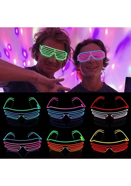 Turuncu LED Neon Işık Maskeleri Aydınlık Gözlük Cadılar Bayramı Partisi Korkunç Korku Sahne Dekorasyon Cosplay Kostüm Malzemeleri Karanlıkta Glow (Yurt Dışından)