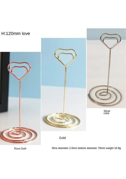 120MM Aşk 10 Adet Gül Altın 10 Adet Metal Yer Kartı Sahipleri Düğün Masa Numarası Adı Burcu Düğün Doğum Günü Partisi Ev Dekorasyon Için Standı Fotoğraf Klip Standı (Yurt Dışından)