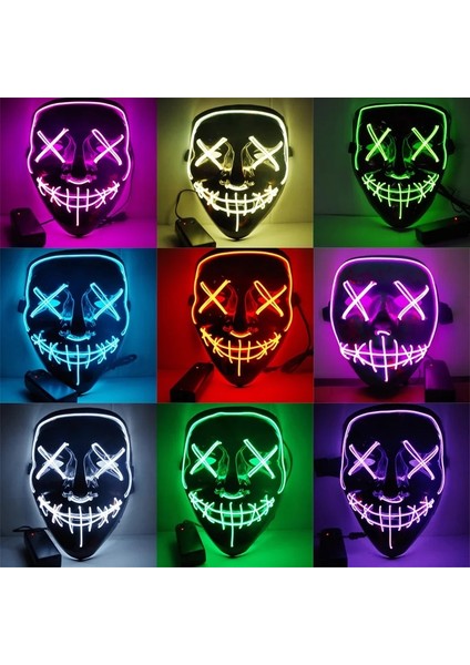 Mavi Vıp Cadılar Bayramı Maskesi LED Temizleme Maskeleri (Yurt Dışından) fiyatları