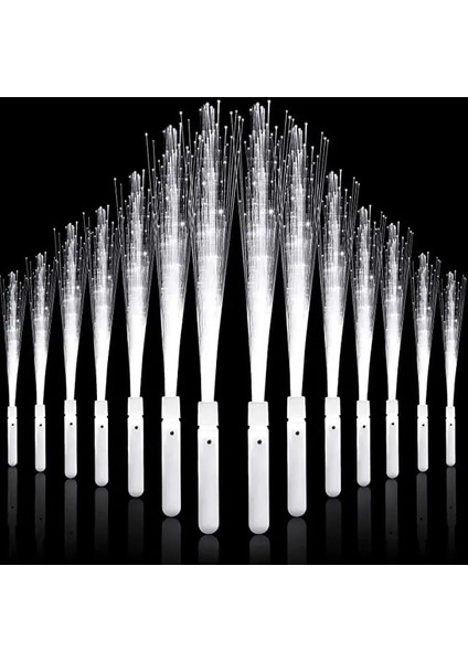 Beyaz 12 Çubuk 12-24 Parça Glow Fiber Optik Değnek LED Işık Up Fiber Optik Çubuk 3 Mod Beyaz Parlak Çubuk Düğün Doğum Günü Partisi Için (Yurt Dışından)