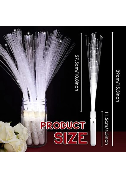Beyaz 12 Çubuk 12-24 Parça Glow Fiber Optik Değnek LED Işık Up Fiber Optik Çubuk 3 Mod Beyaz Parlak Çubuk Düğün Doğum Günü Partisi Için (Yurt Dışından) modelleri