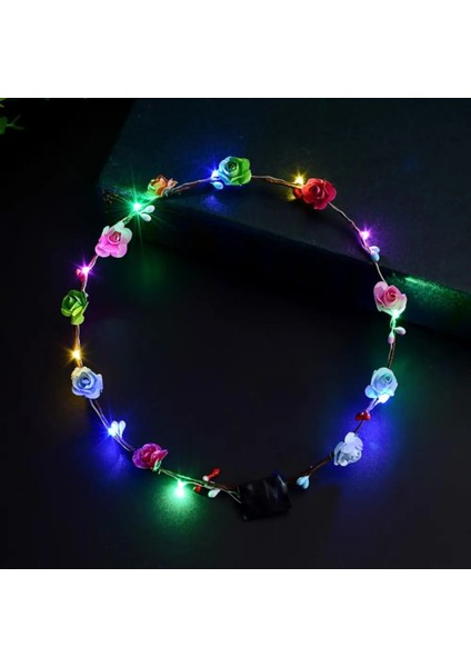 Sarı 1 Pc Çiçek Çelenk Aydınlık 10-Led Başlığı Çelenk Taç Çiçek Kafa Bandı Parlayan Çelenk Düğün Parti Noel Çelenkler (Yurt Dışından)