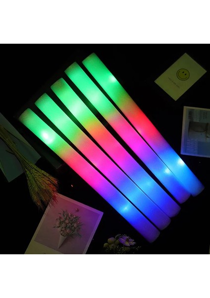 30 Adet Beyaz 12/30/60 Adet LED Glow Sticks Toplu Renkli Rgb Glow Köpük Sopa Tezahürat Tüpü Koyu Işık Noel Doğum Günü Düğün Parti Malzemeleri (Yurt Dışından)