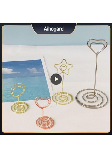 06 Parti Dekor Doğum Günü Partisi Kağıt Menü Klipleri Fotoğraf Klip Standları Ev Aksesuarları Metal Yer Kartı Sahipleri Düğün Yaratıcı (Yurt Dışından)