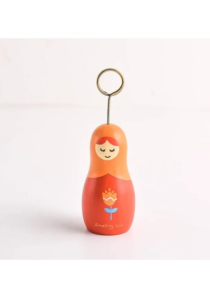 Turuncu 1 Adet Kawaii Kız Ahşap Fotoğraf Tutucu Mesaj Kart Klibi Düğün Masa Numarası Tutucu Isim Kartı Placecard Kartpostal Standı Raf Fotoğraf Prop (Yurt Dışından)