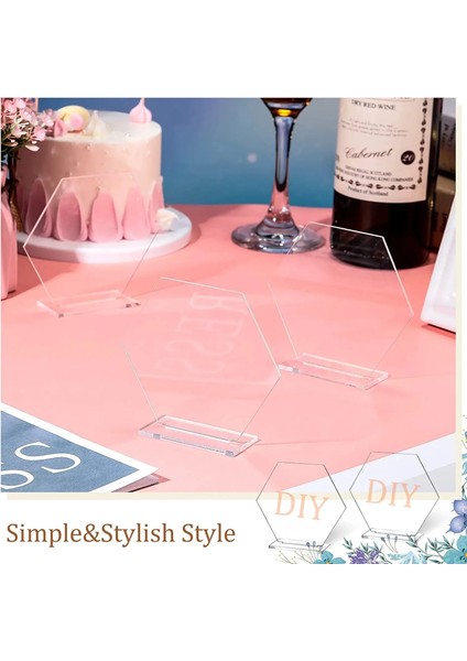 Temizle 10 Adet 50/20 Set Şeffaf Akrilik Burcu Standı ile Boş Altıgen Akrilik Koltuk Kartı Dıy Masa Numarası Plaka Düğün Parti Olay Resepsiyon Için (Yurt Dışından) fırsatları