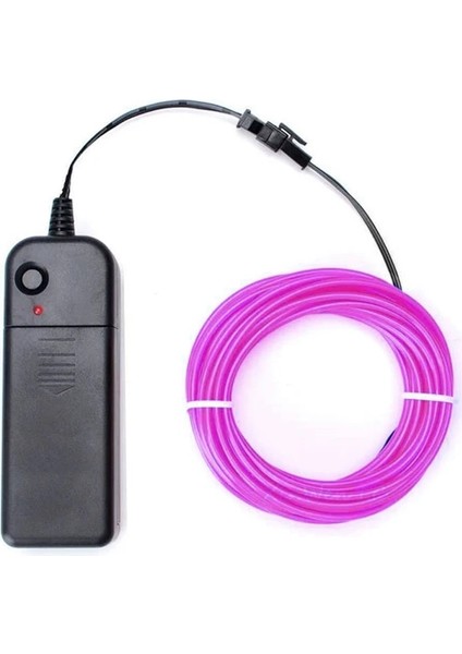 Mor 5m 1m/3m/5m Glow El Tel Kablo LED Neon Noel Dans Partisi Dıy Kostümleri Giyim Aydınlık Araba Işık Dekorasyonu Elbise Topu Rave (Yurt Dışından)