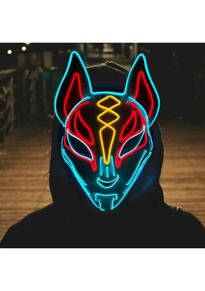 09 Serin Cadılar Bayramı Light Up Hayvan Maskesi LED Parlayan Cosplay Tilki Maskesi Rave Parti Neon Aydınlık Yüz Maskesi Kostüm Malzemeleri Gerçekleştirin (Yurt Dışından) fiyatları