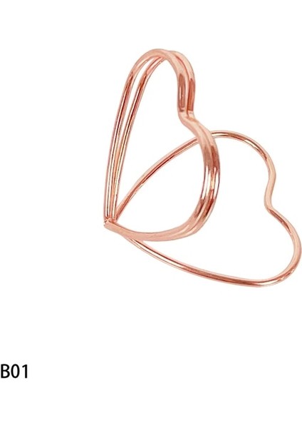 HEART-ROSEGOLD-15PCS 10 Adet Romantik Kalp Fotoğraf Klipleri Metal Gül Altın Gümüş Yer Memo Kart Tutucu Masa Numarası Standı Düğün Masaüstü Dekor Malzemeleri (Yurt Dışından)