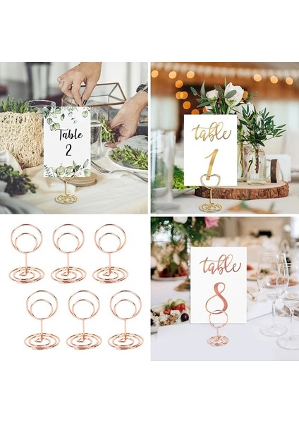 HEART-ROSEGOLD-15PCS 10 Adet Romantik Kalp Fotoğraf Klipleri Metal Gül Altın Gümüş Yer Memo Kart Tutucu Masa Numarası Standı Düğün Masaüstü Dekor Malzemeleri (Yurt Dışından) modelleri