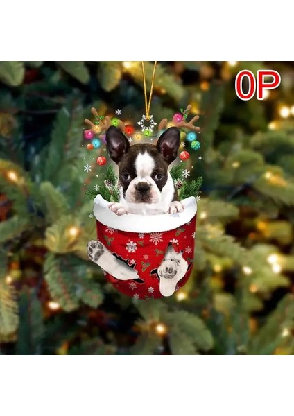 16 2023 Noel Ağacı Kolye Sevimli Köpek Yavrusu Reçine Akrilik Yeni Oda Noel Hediyesi Dekorasyon Süs Şenlikli Köpek Yıl Malzemeleri Parti E8X3 (Yurt Dışından)