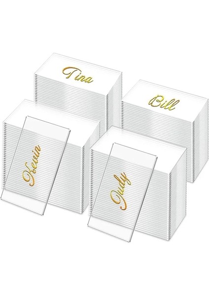 Dikdörtgen 50 Adet 10/20/50 Adet Şeffaf Akrilik Masa Yer Kartı Tabanı ile Düğün Malzemeleri Oturma Kartları Burcu Konuk Isimleri Etiketi Parti Dıy Dekorasyon (Yurt Dışından)