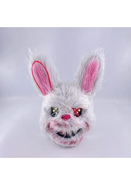Maske Tabanı 3 Işık Yok Yeni Tasarım Parlayan Kanlı Tavşan Maskesi LED Neon Cosplay Ayı Maskesi Cadılar Bayramı Korku Karnaval Masquerade Kostüm Dekorasyon Sahne (Yurt Dışından) fırsatları