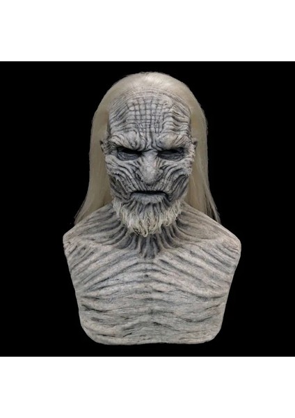 C Cadılar Bayramı Beyaz Yürüyüşe Maske Eldiven Cosplay Gece Kral Zombi Korku Pervane Gri Peruk ile Lateks (Yurt Dışından)