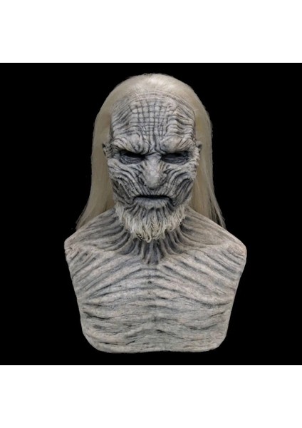 C Cadılar Bayramı Beyaz Yürüyüşe Maske Eldiven Cosplay Gece Kral Zombi Korku Pervane Gri Peruk ile Lateks (Yurt Dışından) fiyatları