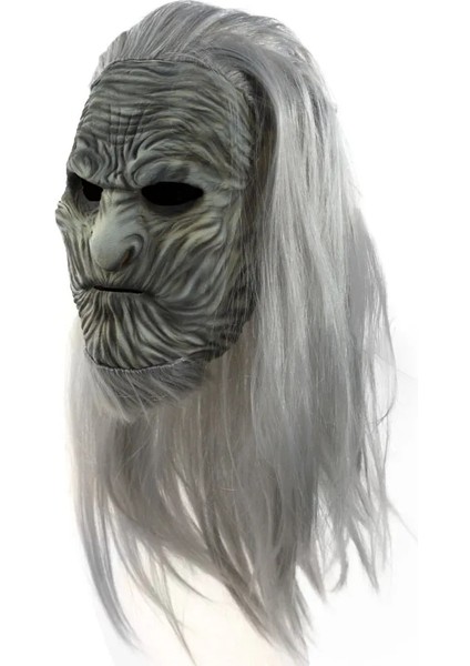C Cadılar Bayramı Beyaz Yürüyüşe Maske Eldiven Cosplay Gece Kral Zombi Korku Pervane Gri Peruk ile Lateks (Yurt Dışından) fırsatları