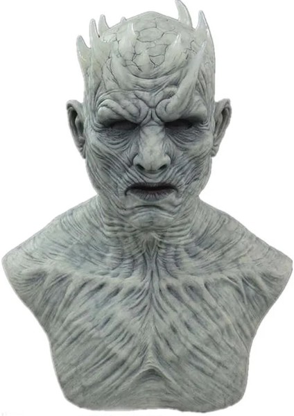 C Cadılar Bayramı Beyaz Yürüyüşe Maske Eldiven Cosplay Gece Kral Zombi Korku Pervane Gri Peruk ile Lateks (Yurt Dışından) indirimleri