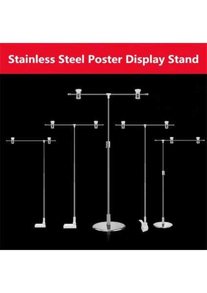 Stil 4 Yüksekliği Ayarlanabilir Poster Standı Paslanmaz Çelik Reklam Standı Sergileme Afişi Standı Tutucu Mağaza Sayaç Ekranı (Yurt Dışından)