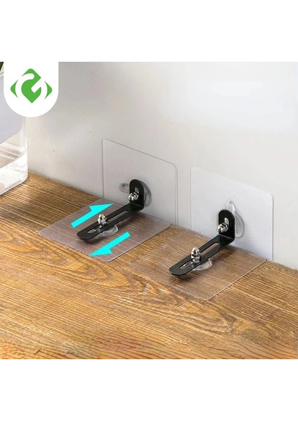 Siyah Dolap Kitaplık Düşme Önleyici Tutucu Yumruksuz Mobilya Anti-Damping Braketi Çocuk Düşme Önleyici Sabitleyici Sabit Braket Guanyao (Yurt Dışından)