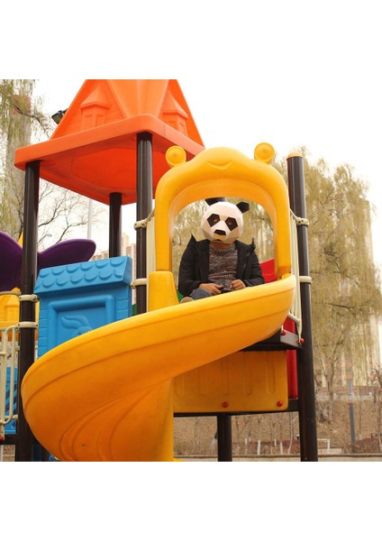 Lacivert Cosplay Maskeleri Cadılar Bayramı Partisi Maskesi Malzemeleri Panda Ayı Kostümü Kafa Hood 3D Kağıt Modeli Dıy Karikatür El Yapımı Yüz Cosplay Oyuncaklar (Yurt Dışından) fırsatları