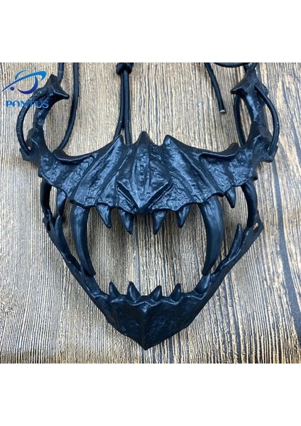 Siyah Maske-B Cadılar Bayramı Şeytan Maskesi Karnaval Kurt Adam Kafatası Maskesi Korku Parti Sahne Cosplay Kostüm Anime Cosplay Maskeleri Cadılar Bayramı Yüz Şapkalar (Yurt Dışından)