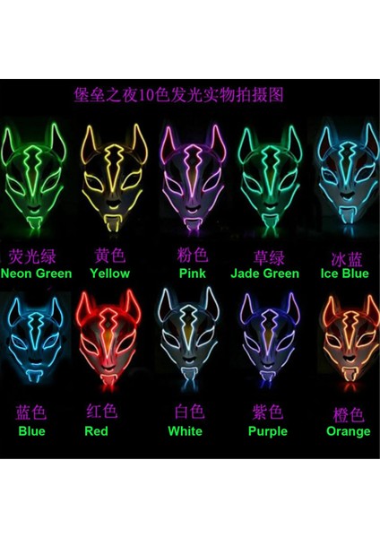 Yarım Turuncu Cadılar Bayramı Maskesi Sevimli Kedi Tilki Vendetta El Tel Maske Parlayan Dans Karnaval Parti Maskeleri Için Yanıp Sönen Cosplay LED Neon Kostüm Maskesi (Yurt Dışından) fırsatları