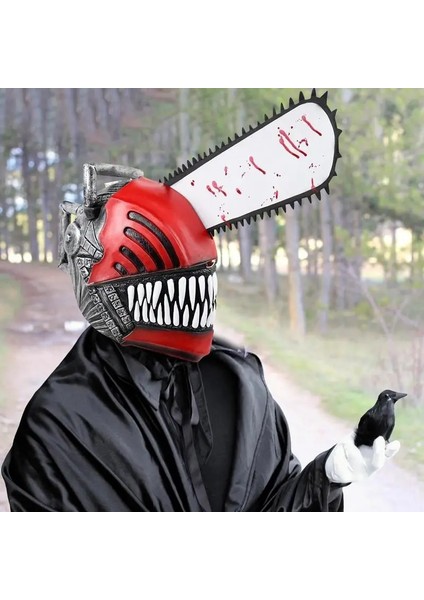 Testere Adam Anime Testereler Adam Cosplay Tam Kafa Maque 2022 Anime Testereler Adam Lateks Yüz Kapatma Korkunç Denji Kostüm Partisi Aksesuarları (Yurt Dışından) fiyatları