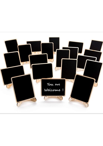 Bir 10X7.5 cm 10 Pack Mini Kara Tahta Işaretleri 10 Paket Çerçeveli Küçük Kara Tahta Etiketleri Şövale Standı Masa Numaraları Için Ahşap Yazı Tahtası Düğün Işaretleri (Yurt Dışından)