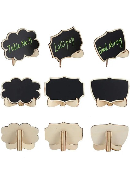 Bir 10X7.5 cm 10 Pack Mini Kara Tahta Işaretleri 10 Paket Çerçeveli Küçük Kara Tahta Etiketleri Şövale Standı Masa Numaraları Için Ahşap Yazı Tahtası Düğün Işaretleri (Yurt Dışından)