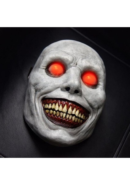 LED Maske A 2021 Yeni Cadılar Bayramı Maskesi Çünkü Exorcist Korku Gülümseme Yeşil Yüz Beyaz Göz Iblis Maskesi Cadılar Bayramı Maskesi (Yurt Dışından)