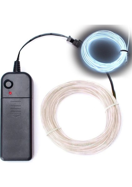 Beyaz 5 M 1 M/3 M/5 M Glow El Tel Kablo LED Neon Noel Dans Partisi Dıy Kostümleri Giyim Aydınlık Araba Işık Dekorasyonu Elbise Topu Rave (Yurt Dışından)