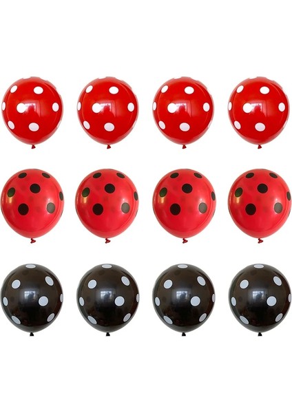 Akik 12 Adet Kırmızı Siyah Puantiyeli Lateks Balonlar Uğur Böceği Bebek Duş Süslemeleri Helyum Topu Düğün Mutlu Doğum Günü Çocuk Parti Balonları (Yurt Dışından) modelleri