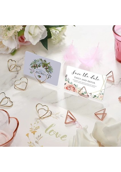 B 10 Adet Kişilik Basit Avrupa ve Amerikan Klip Altın Fotoğraf Klip Üçgen Not Klip Metal Çift Aşk Kartvizitlik (Yurt Dışından) indirimleri