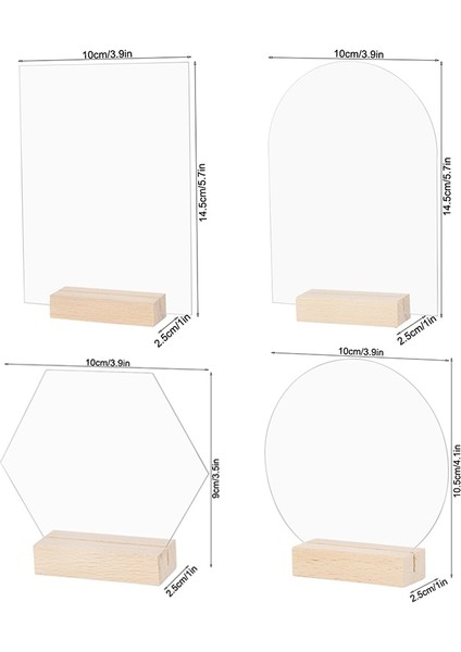 B04 1 Adet Masa Numarası Işareti Düğün Ziyafet Parti Dekor Şeffaf Akrilik Ekran Çerçevesi Yer Kartı Standı Düğün Tabela Geometrik Centerpiece (Yurt Dışından)