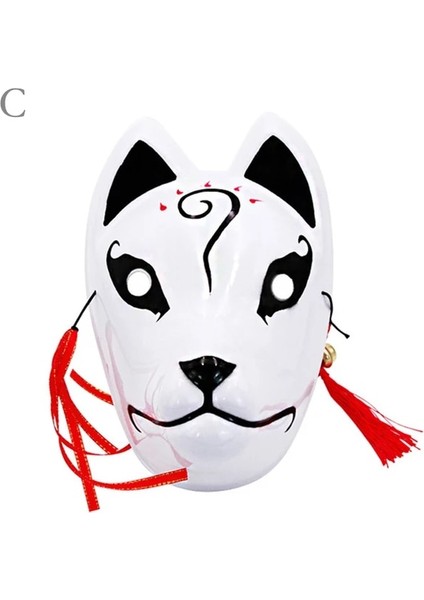 C Anime Şeytan Avcısı Tilki Maskeleri Japon Kedi Maskesi Yarım Yüz Masquerade Festivali Kabuki Kitsune Maskeleri Parti Cosplay Propsani.ağ (Yurt Dışından)