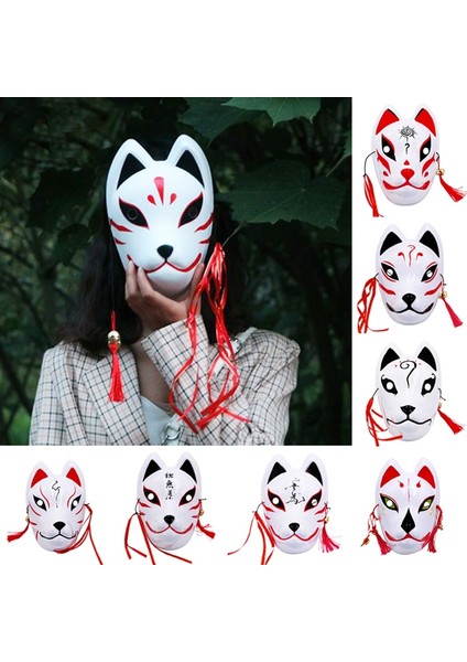 C Anime Şeytan Avcısı Tilki Maskeleri Japon Kedi Maskesi Yarım Yüz Masquerade Festivali Kabuki Kitsune Maskeleri Parti Cosplay Propsani.ağ (Yurt Dışından) fiyatları